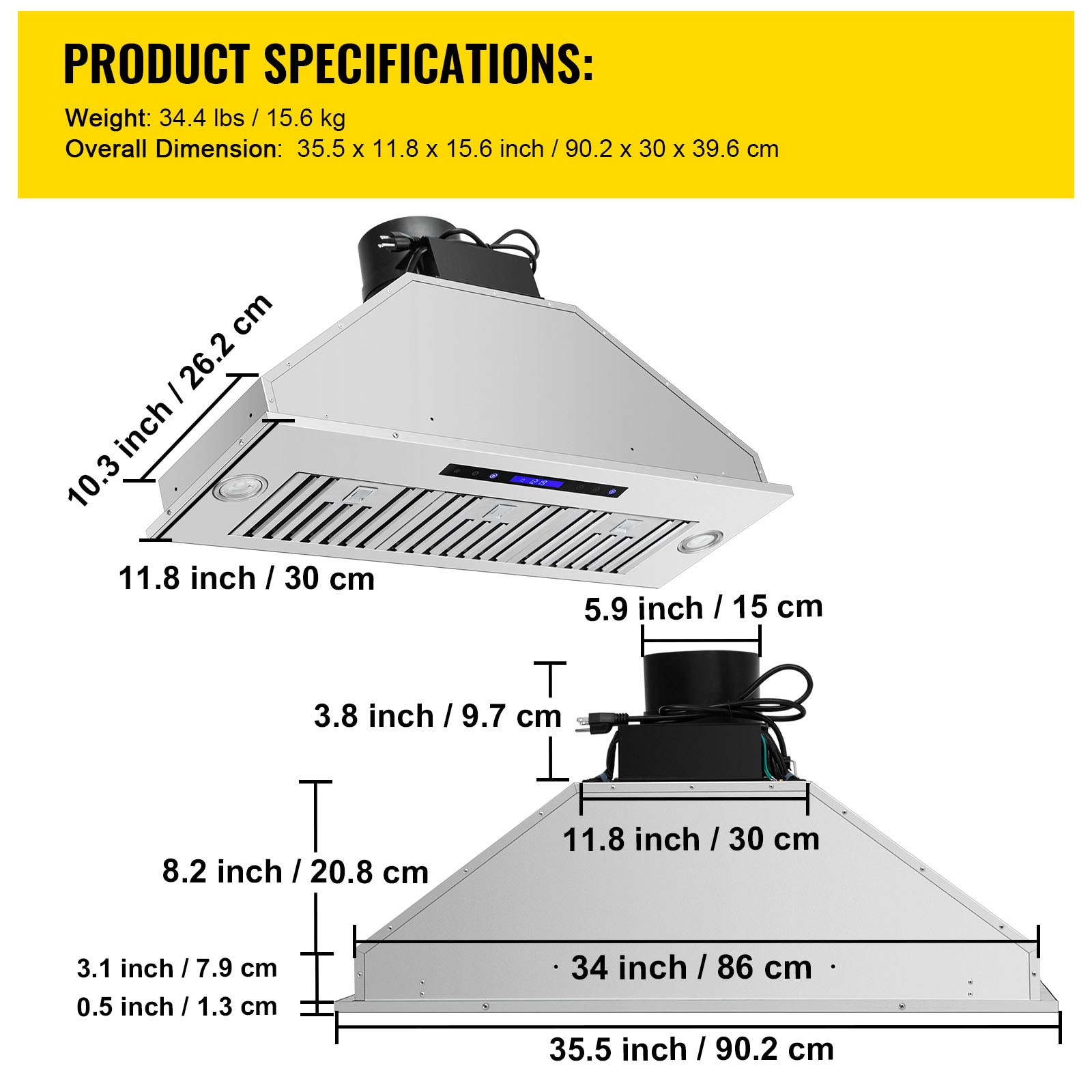 Stainless Steel Built-in Range Hood With Touch And Remote Control_voghion.com